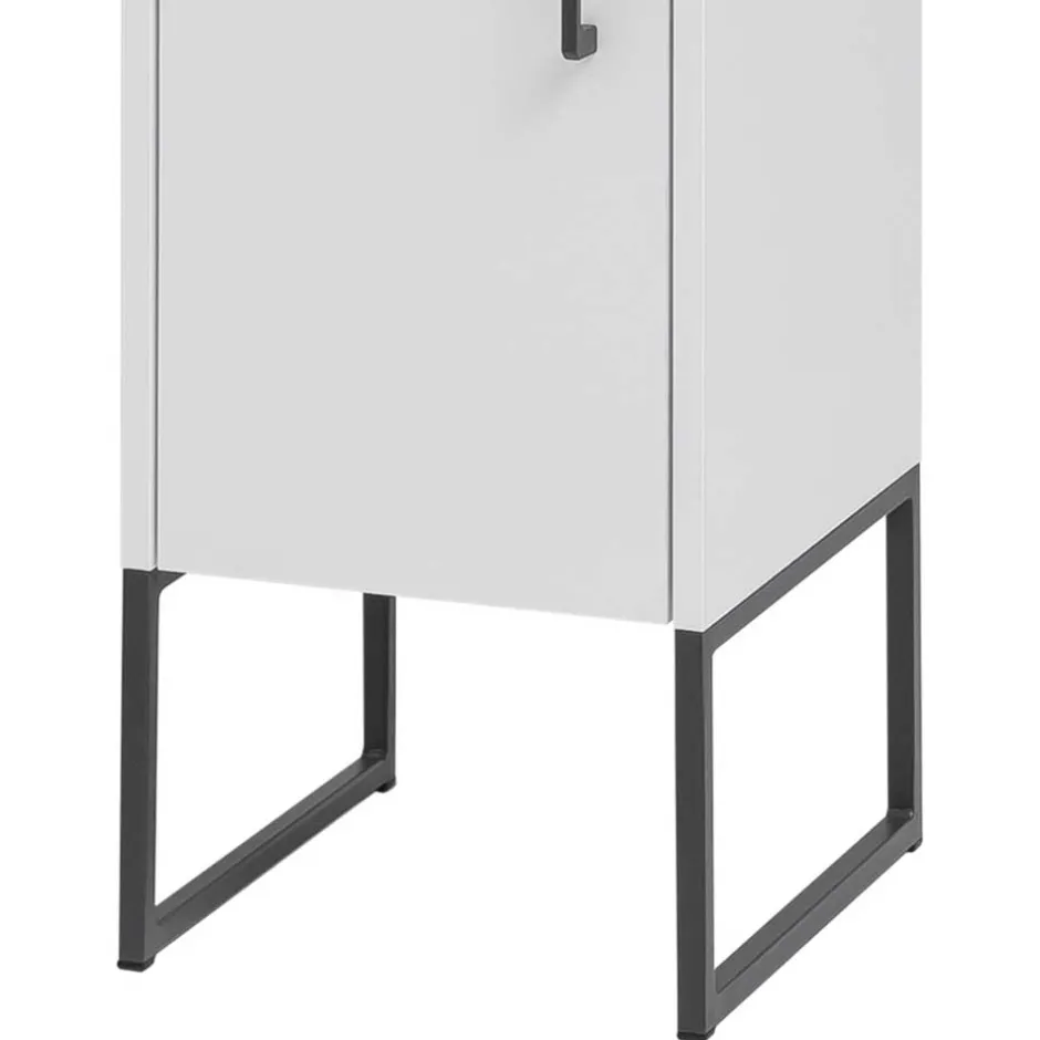 Wohnen Moderner Badhochschrank in Weiß & Anthrazit - Ismilav