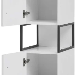 Wohnen Moderner Badhochschrank in Weiß & Anthrazit - Ismilav