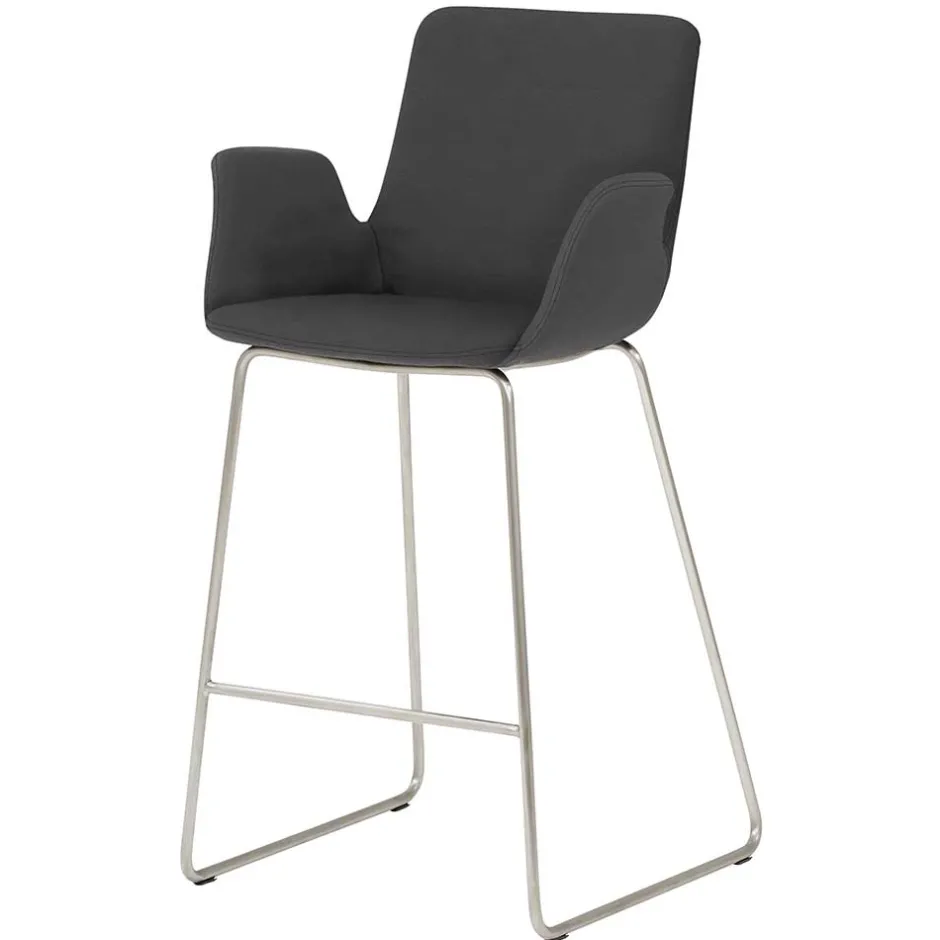 Moderner Barstuhl mit Armlehnen in Dunkelgrau - Vaiana^Wohnen Sale