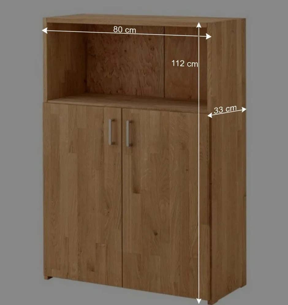 Wohnen Moderner Büroschrank aus Wildeiche Massivholz - Rosenna