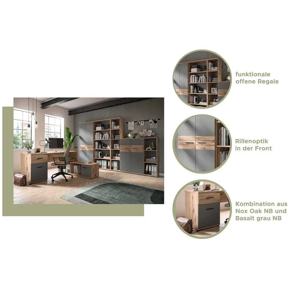 Moderner Büroschrank in Wildeichefarben - Lucios^Wohnen Sale