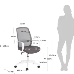 Moderner Bürostuhl in Grau & Weiß - Vahama^Wohnen Online