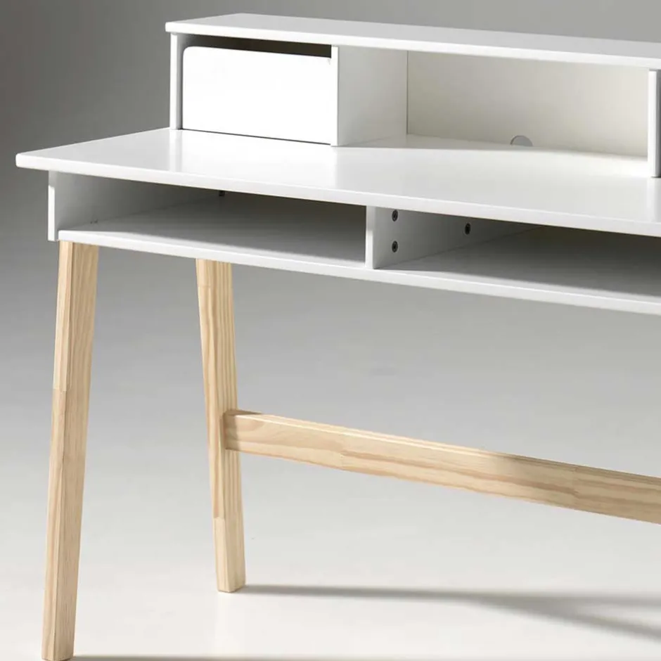 Kinder Wohnen Moderner Design Schreibtisch inkl Aufsatz - Mauricia