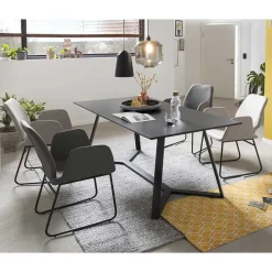 Wohnen Moderner Esstisch & Armlehnenstühle - Ron (fünfteilig)