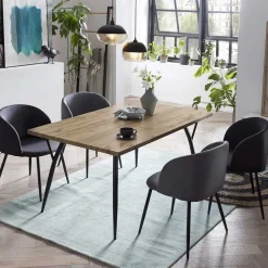 Wohnen Moderner Esstisch mit vier Stühlen - Rusanno (fünfteilig)