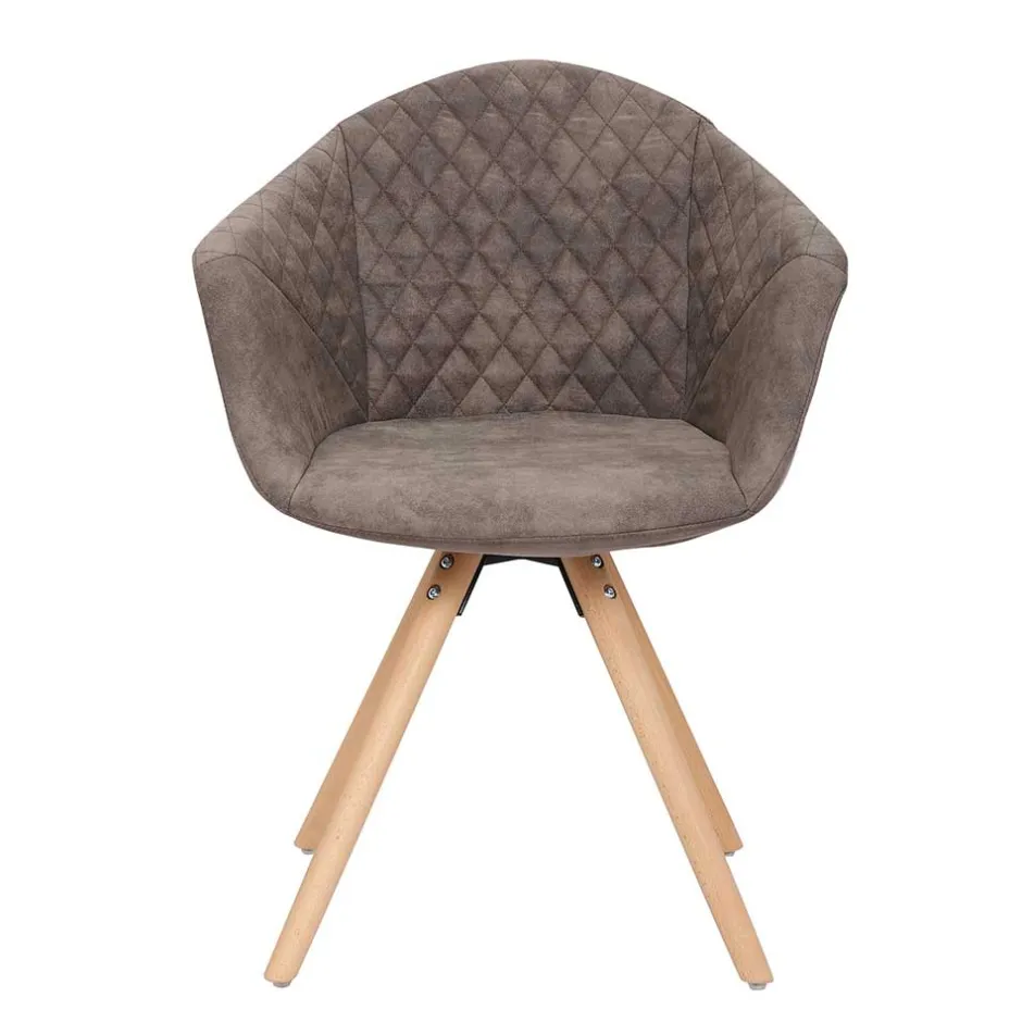 Wohnen Moderner Esstisch Sessel in Taupe - Gozos (2er Set)