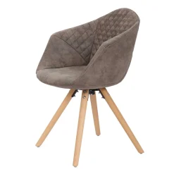 Wohnen Moderner Esstisch Sessel in Taupe - Gozos (2er Set)