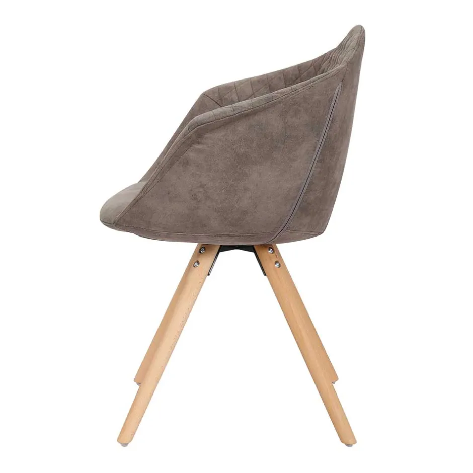 Wohnen Moderner Esstisch Sessel in Taupe - Gozos (2er Set)