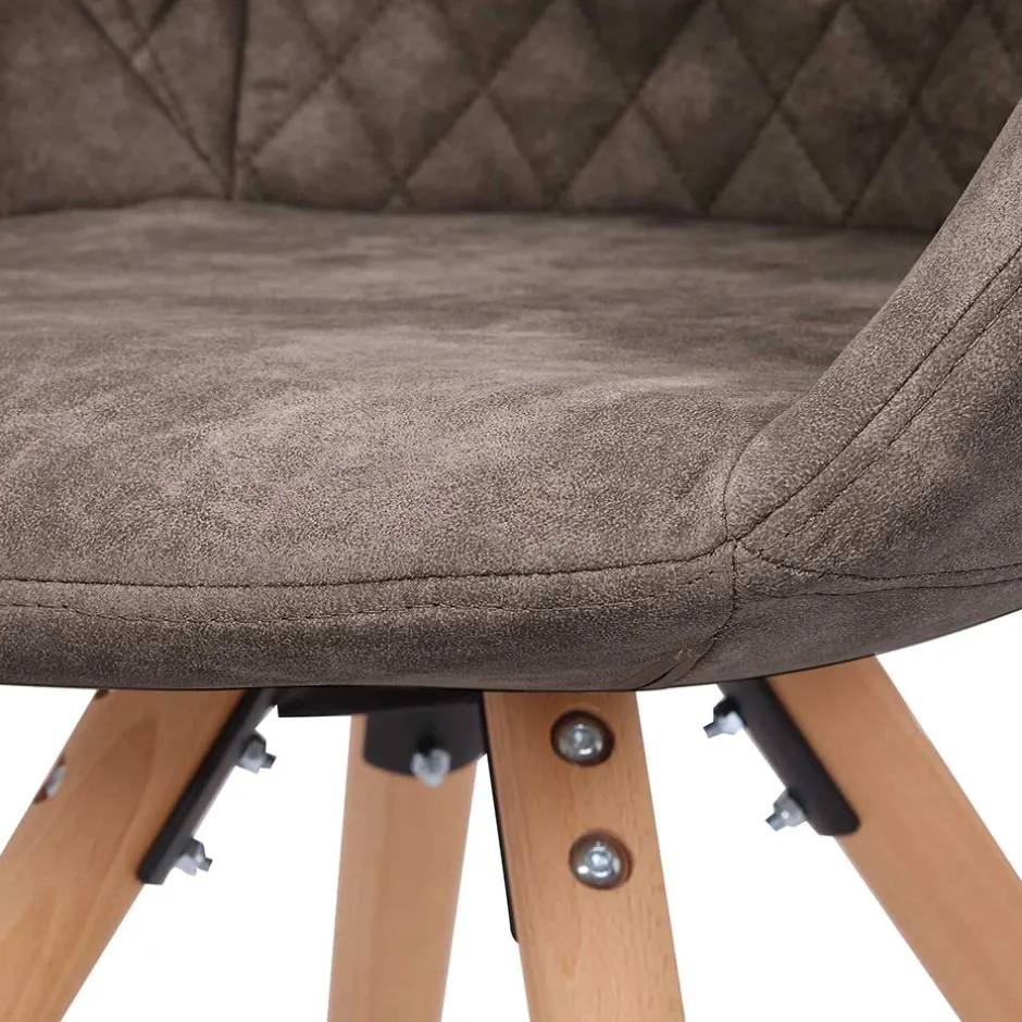 Wohnen Moderner Esstisch Sessel in Taupe - Gozos (2er Set)