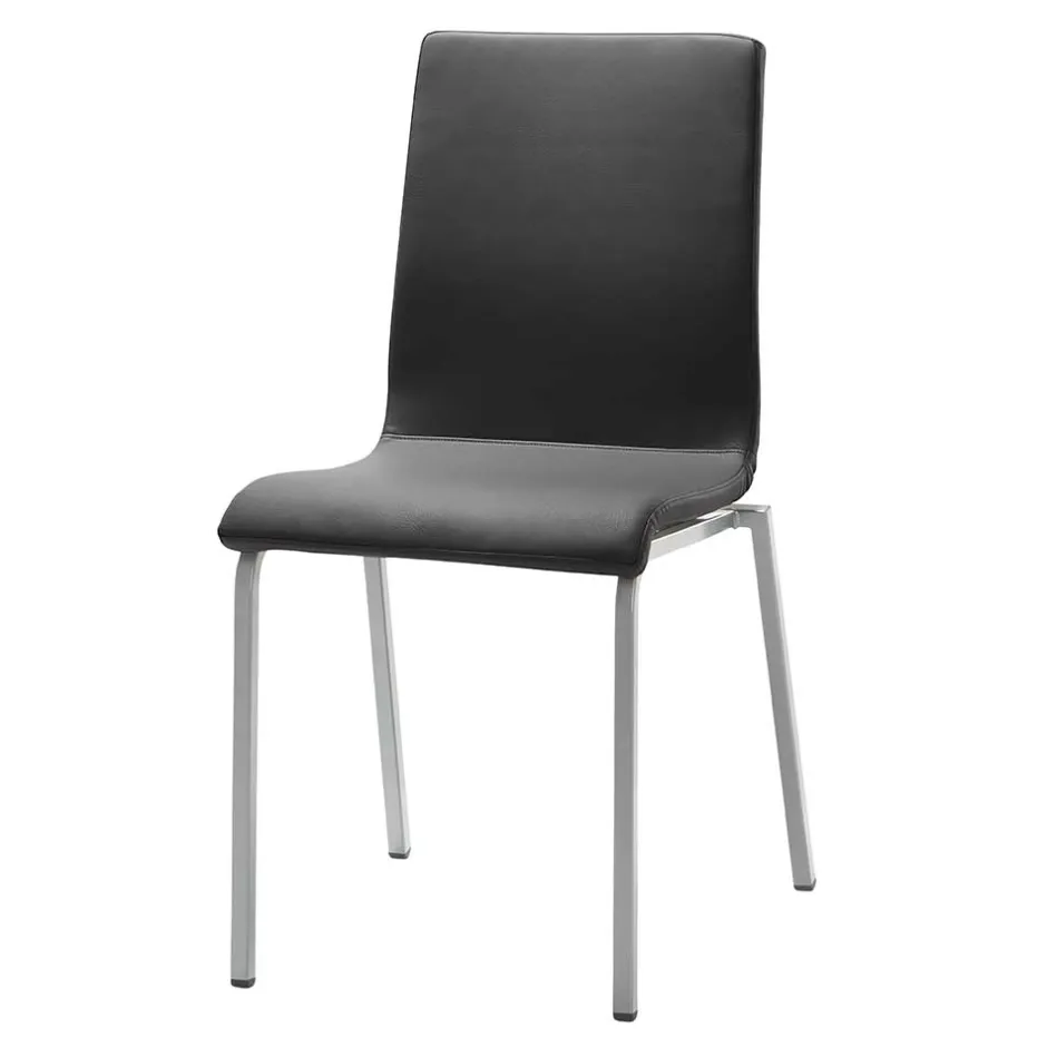 Moderner Esszimmerstuhl in Dunkelgrau Microfaser - Termi^Wohnen