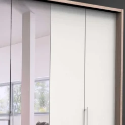 Wohnen Moderner Falttüren-Kleiderschrank mit Spiegel - Vaclyn