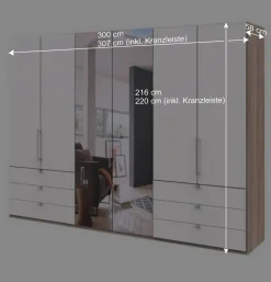 Wohnen Moderner Falttüren-Kleiderschrank mit Spiegel - Vaclyn
