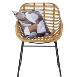 Wohnen Moderner Flechtstuhl aus Rattan - Rubertus (2er Set)