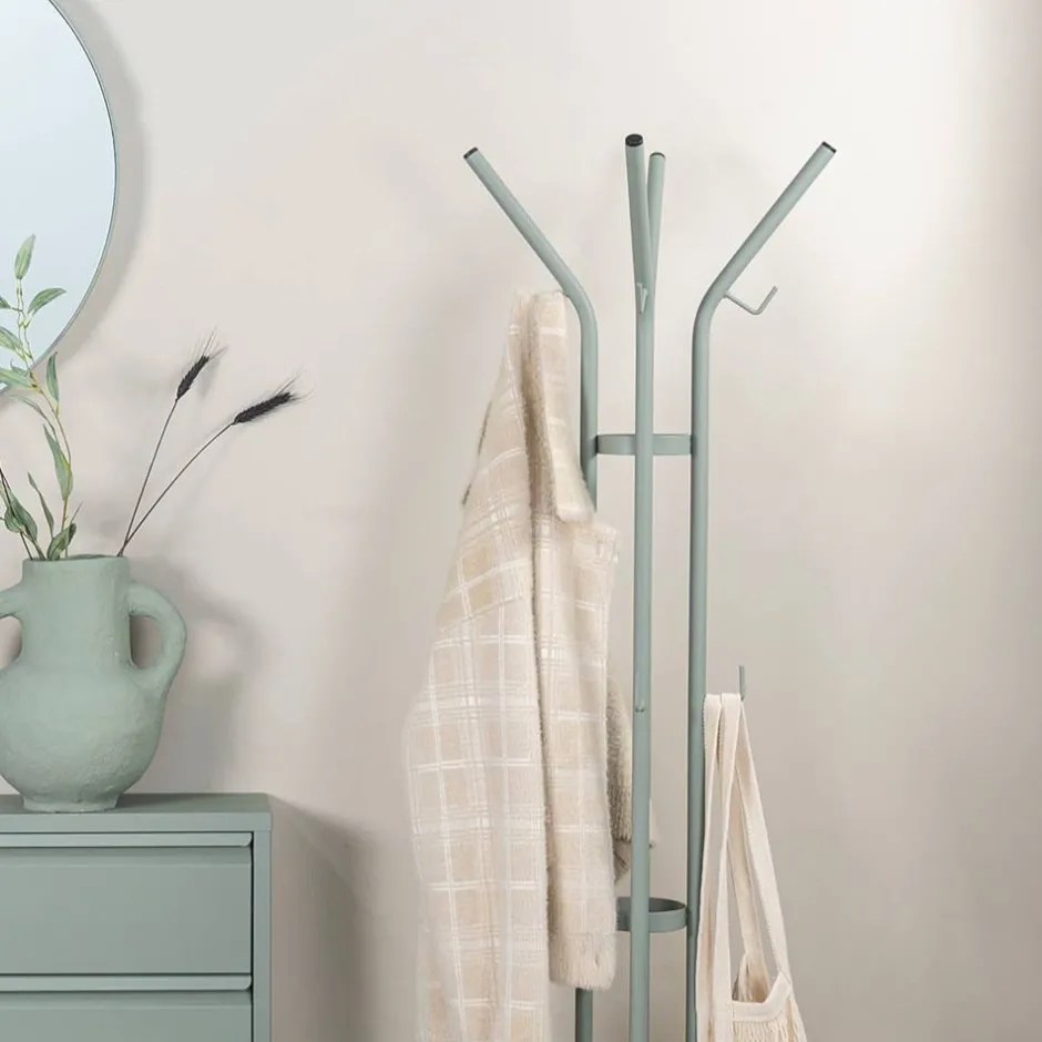 Moderner Garderobenständer in Graugrün - Leana^Wohnen Clearance