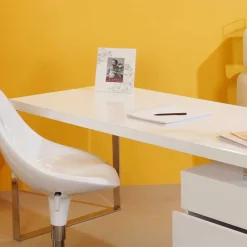 Moderner Hochglanz Schreibtisch mit drei Schubladen - Nivatus^Wohnen Best