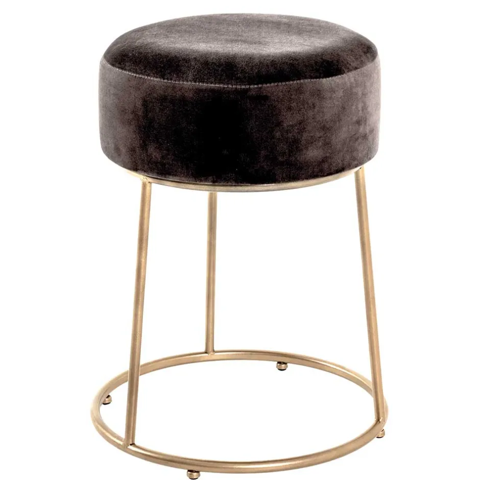 Wohnen Moderner Hocker in Grau & Gold - Miaoli