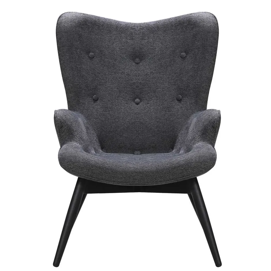 Moderner Kaminsessel in Dunkelgrau Stoff - Bataia^Wohnen New