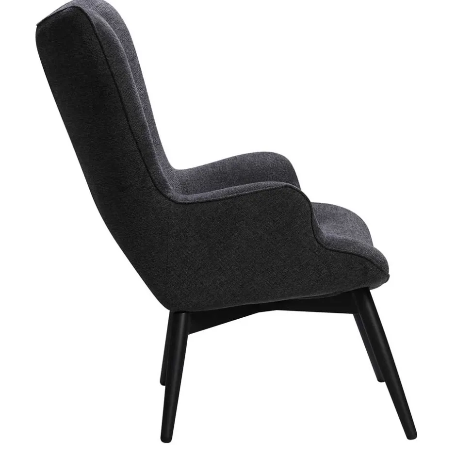 Moderner Kaminsessel in Dunkelgrau Stoff - Bataia^Wohnen New