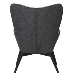 Moderner Kaminsessel in Dunkelgrau Stoff - Bataia^Wohnen New