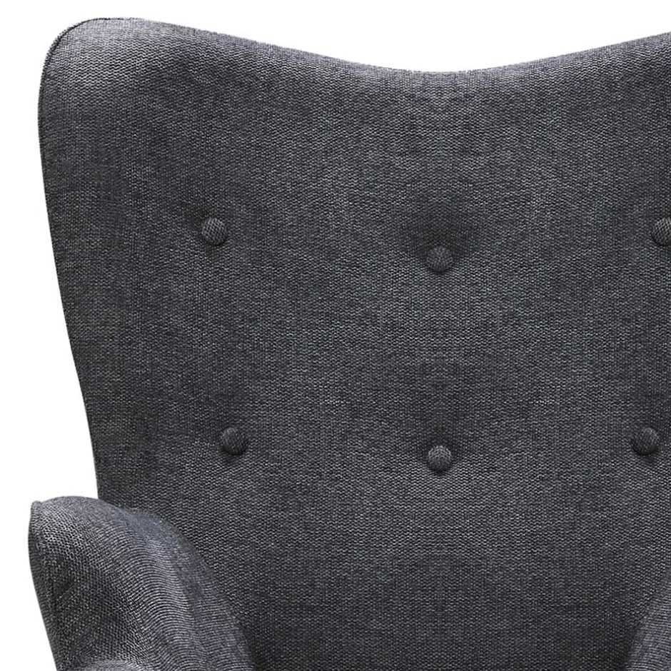 Moderner Kaminsessel in Dunkelgrau Stoff - Bataia^Wohnen New