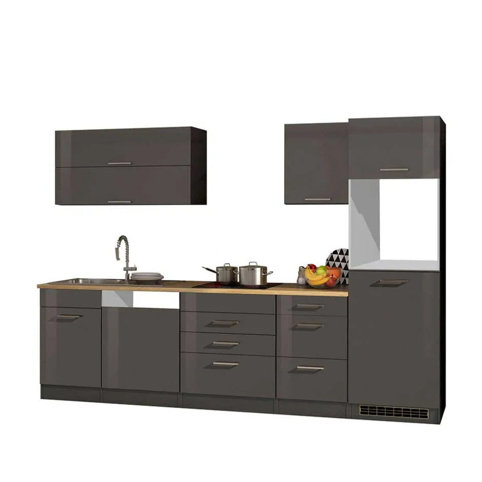 Wohnen Moderner Küchenblock in Grau - Bozenia I (siebenteilig)