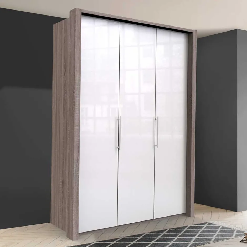 Moderner Kleiderschrank in Weiß Glas - Empresian^Wohnen Sale