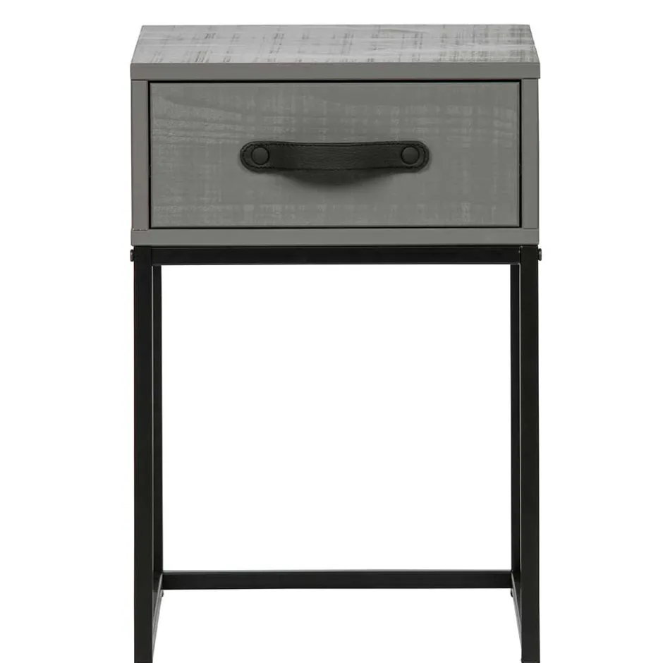 Moderner Nachttisch in Grau & Schwarz - Firgetta^Wohnen