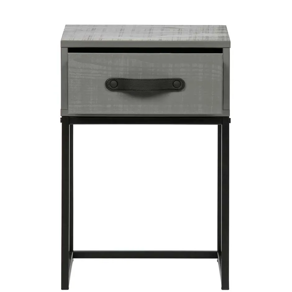 Moderner Nachttisch in Grau & Schwarz - Firgetta^Wohnen