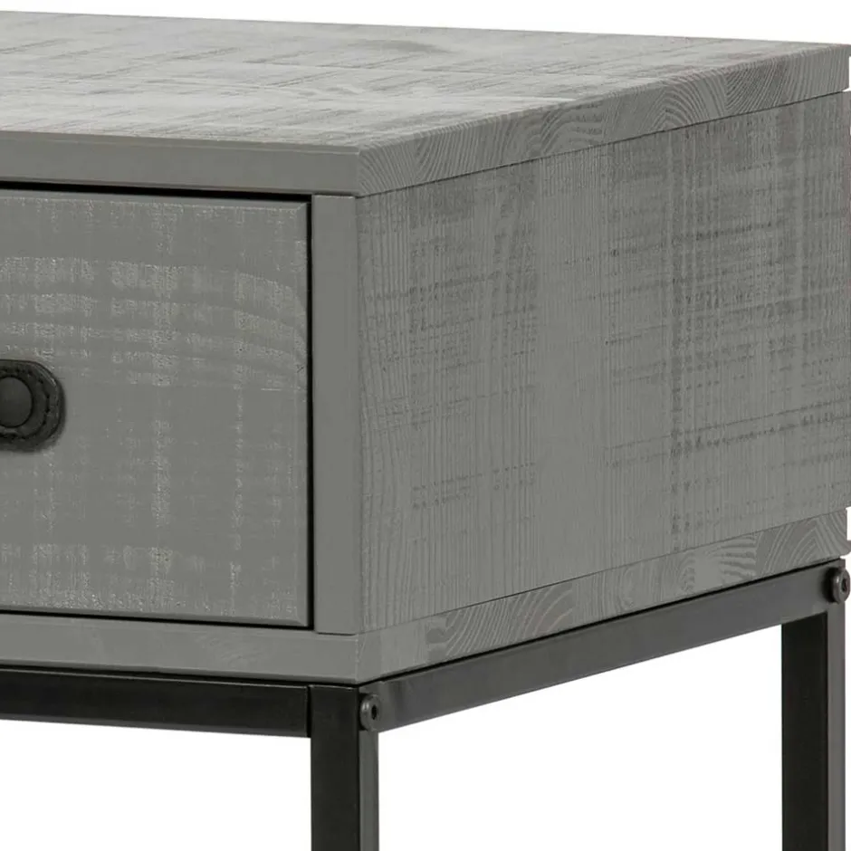 Moderner Nachttisch in Grau & Schwarz - Firgetta^Wohnen