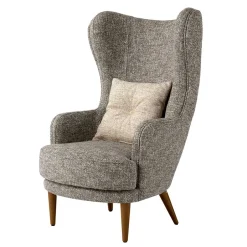 Moderner Ohrensessel in Beigegrau Boucle - Curemo^Wohnen New