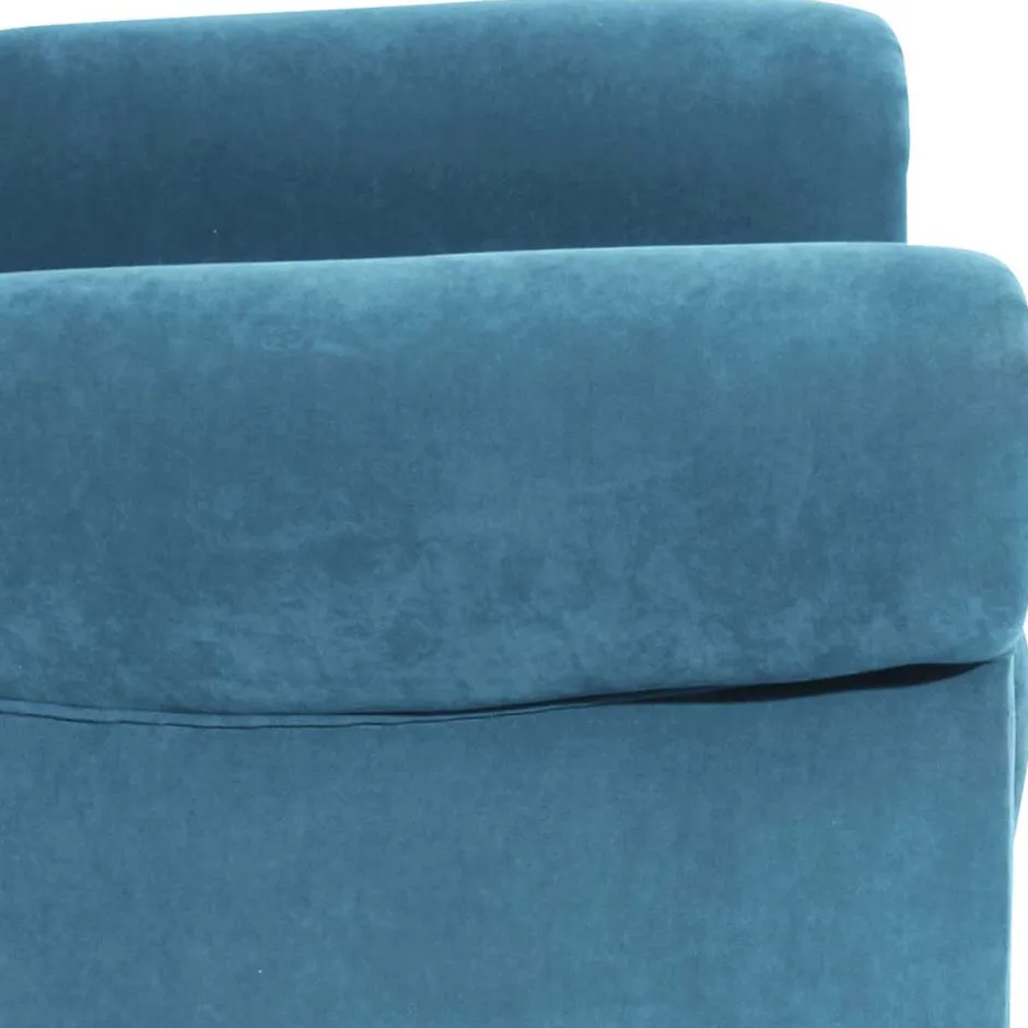 Moderner Ohrensessel in Petrol Velours - Lewis^Wohnen Discount