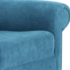 Moderner Ohrensessel in Petrol Velours - Lewis^Wohnen Discount