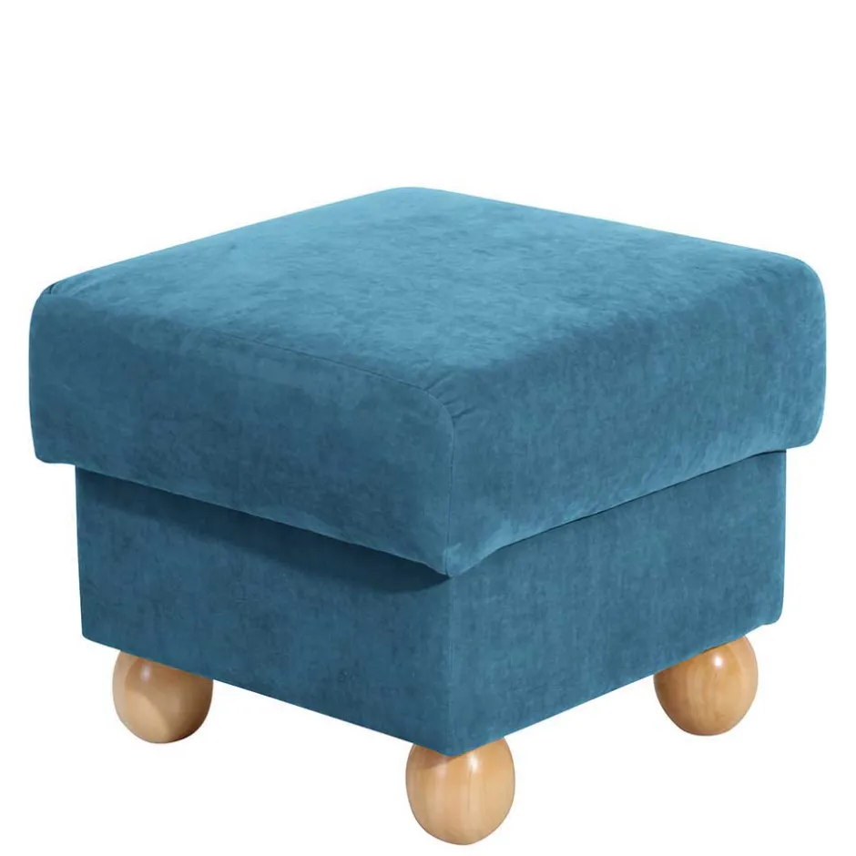 Moderner Ohrensessel in Petrol Velours - Lewis^Wohnen Discount