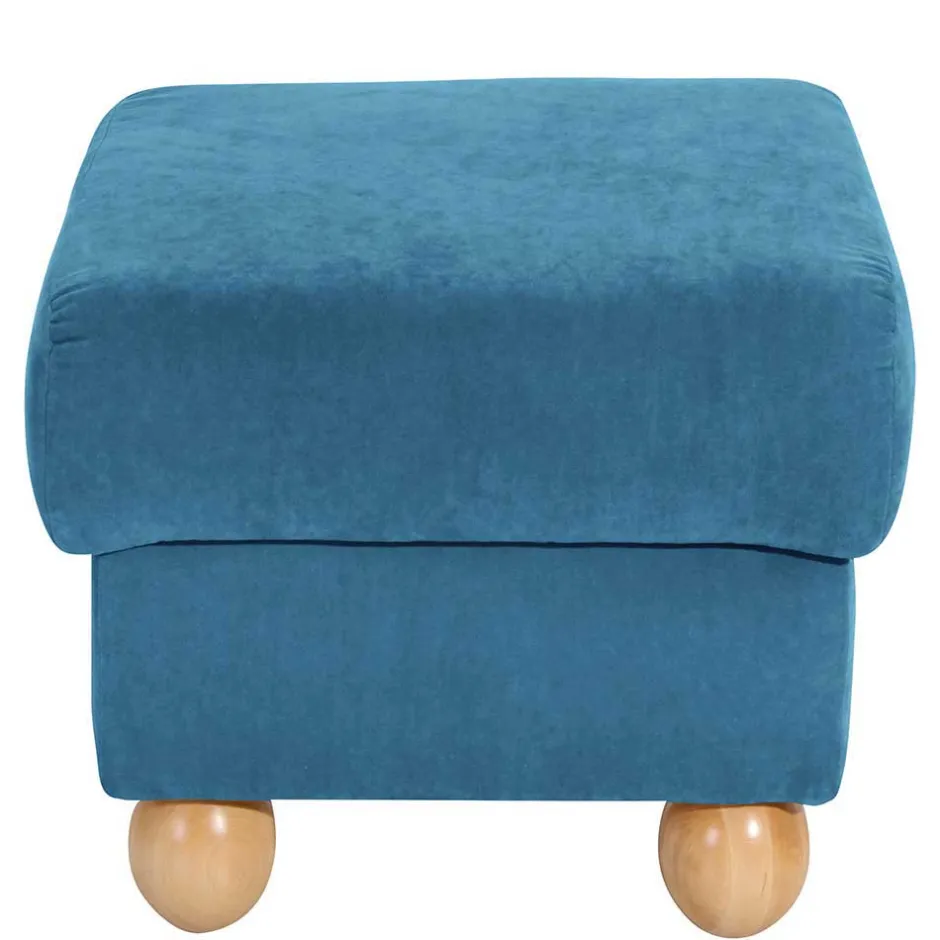 Moderner Ohrensessel in Petrol Velours - Lewis^Wohnen Discount