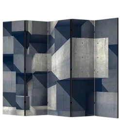 Wohnen Moderner Paravent mit Beton Quader Motiv - Cosmonata