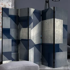 Wohnen Moderner Paravent mit Beton Quader Motiv - Cosmonata