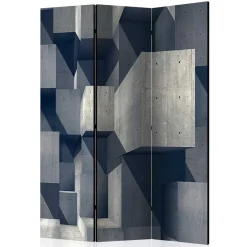 Wohnen Moderner Paravent mit Beton Quader Motiv - Cosmonata