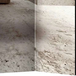 Moderner Paravent mit Druck in Hellbraun Grau - Genza^Wohnen Hot