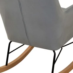 Moderner Schaukelstuhl aus Samt in Grau - Cenka^Wohnen