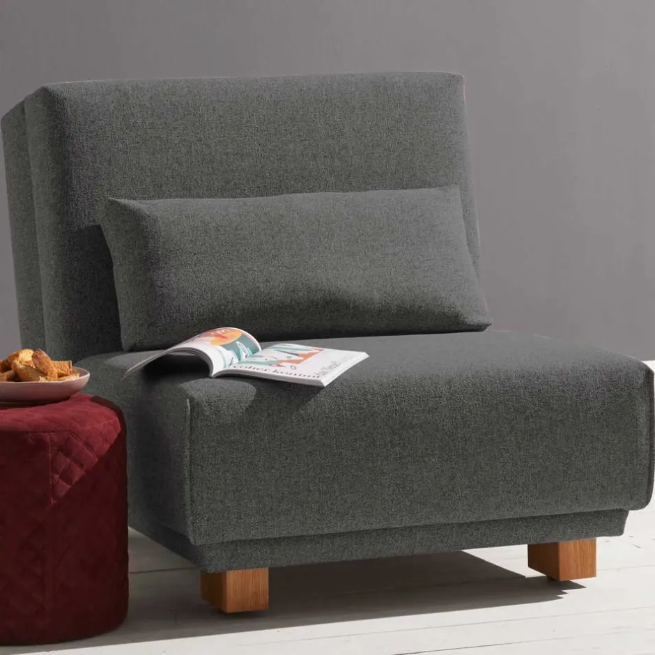 Moderner Schlafsessel in Dunkelgrau & Eiche - Amare^Wohnen Outlet