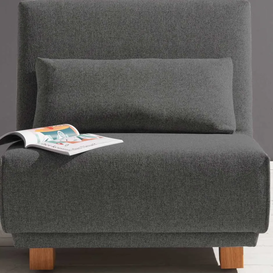 Moderner Schlafsessel in Dunkelgrau & Eiche - Amare^Wohnen Outlet
