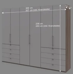 Wohnen Moderner Schlafzimmerschrank in Weiß & Eiche sägerau - Vaclyn
