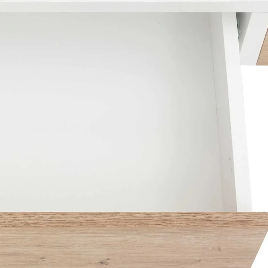 Wohnen Moderner Schminktisch in Weiß und Wildeiche - Turena