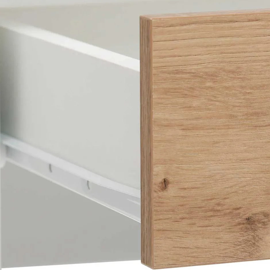 Wohnen Moderner Schminktisch in Weiß und Wildeiche - Turena