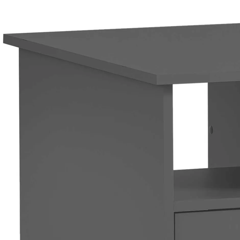 Kinder Wohnen Moderner Schreibtisch in Anthrazit - Brasova