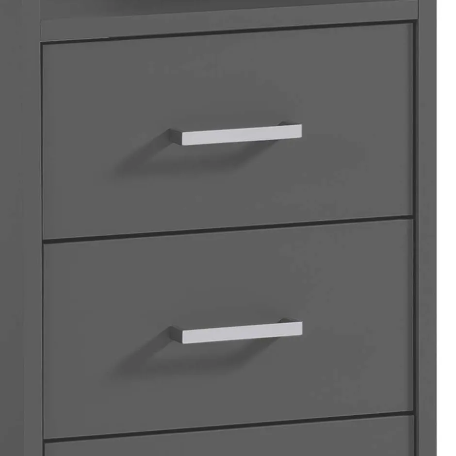 Kinder Wohnen Moderner Schreibtisch in Anthrazit - Brasova