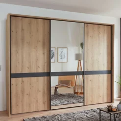 Wohnen Moderner Schwebetürenschrank mit Spiegel - Ulapos