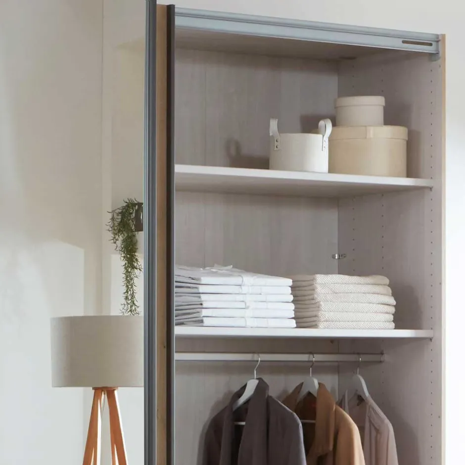 Wohnen Moderner Schwebetürenschrank mit Spiegel - Ulapos