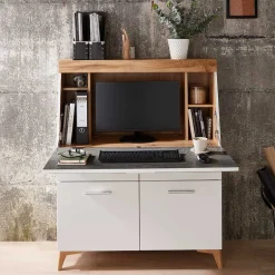 Moderner Sekretär in Weiß & Eiche Optik - Bistrita^Wohnen Outlet