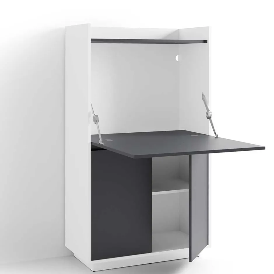 Moderner Sekretär in Weiß und Anthrazit - Exotica^Wohnen Online